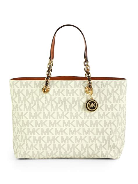 michael kors vanilla cindy bag|michael kors signature tote strap.